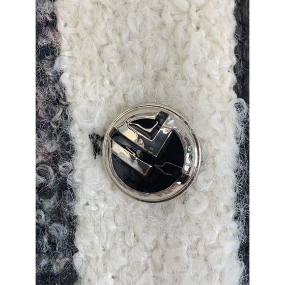 NWT Chenny S Boucle Striped Tweed Blazer Jacket Metallic Buttons RDD10665 - Picture 6 of 8